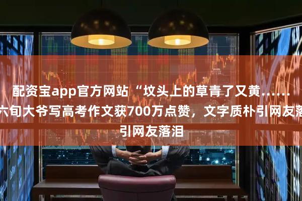配资宝app官方网站 “坟头上的草青了又黄……” 六旬大爷写高考作文获700万点赞，文字质朴引网友落泪